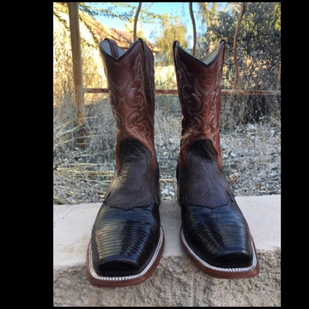 J B Dillon Reserve Leather & Lizard Boots (10.5D)